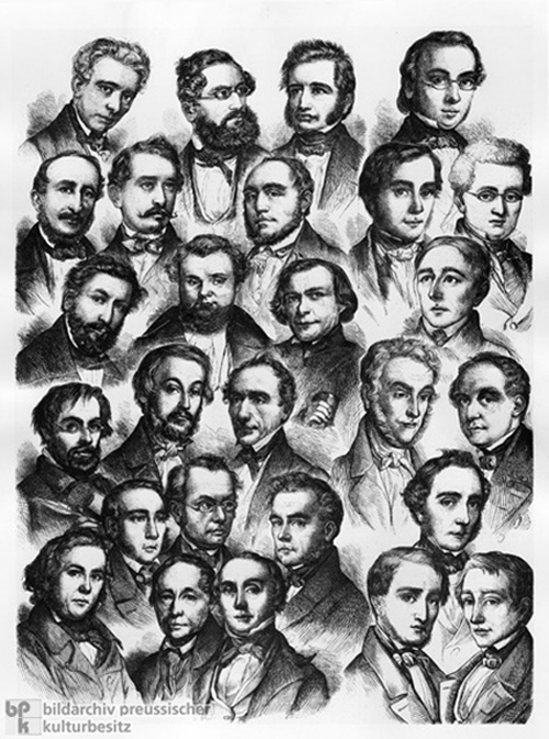 The Constitutional Committee of the Frankfurt National Assembly (1848) (Wood Engraving, 1849)